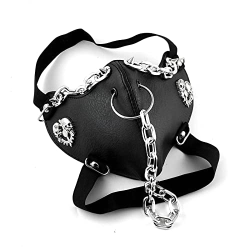 LVUNZJCA Steampunk-Maske Punk Gothic Half Mask Cosplay Kostümmaske mit Chain Halloween Osterparty für Cosplay-Party LVUNZJCA Steampunk-Maske Punk Gothic Half Mask Cosplay Kostümmaske mit Chain Halloween Osterparty für Cosplay-Party von LVUNZJCA