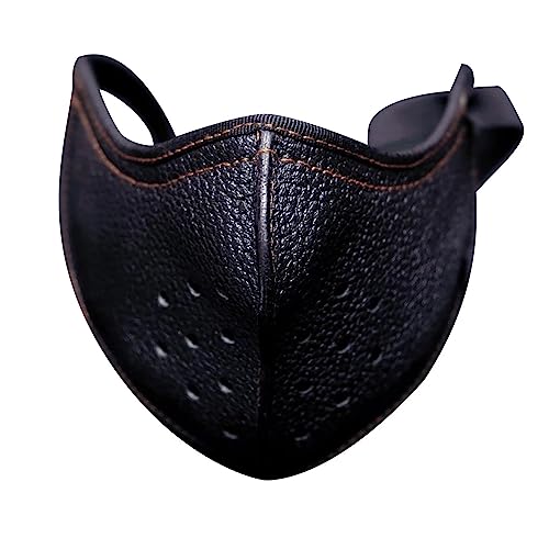LVUNZJCA Steampunk-Maske Punk-PU-Ledermaske for erwachsene Motorrad-Biker-Halbgesichtsmaske für Cosplay-Party(Black) von LVUNZJCA