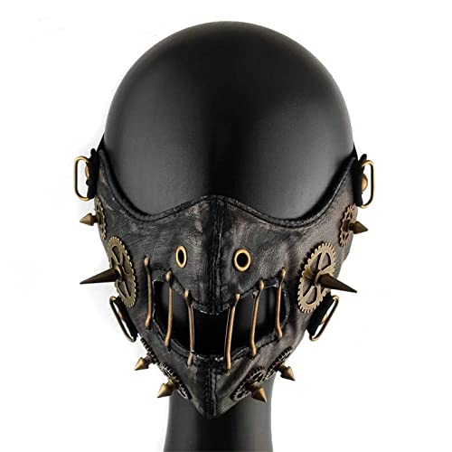 LVUNZJCA Steampunk-Maske Steampunk Retro Gothic Ledermaske Cosplay Gears Maske für Cosplay-Party von LVUNZJCA
