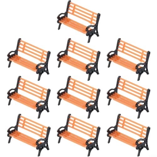 10-teiliges Bank-/Stuhl-Settee, 1:87 Stuhlbank, Straßenpark-Layout, Zubehör für Modelleisenbahn-Szenen von LVYXON