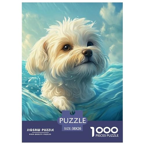 Bichon FriseJigsaw Puzzles for Adults 1000 Piece Age 12+ for Adults Challenging & Brainteasing Beautiful Decoration Birthday Gifts38x26cm/1000pcs von LWBDSKCZO