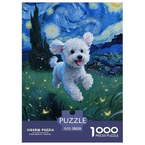 Bichon FriseJigsaw Puzzles for Adults 1000pcs Age 12+ for Adults Educational Game Challenge Toy Beautiful Decoration Birthday Gifts38x26cm/1000pcs von LWBDSKCZO