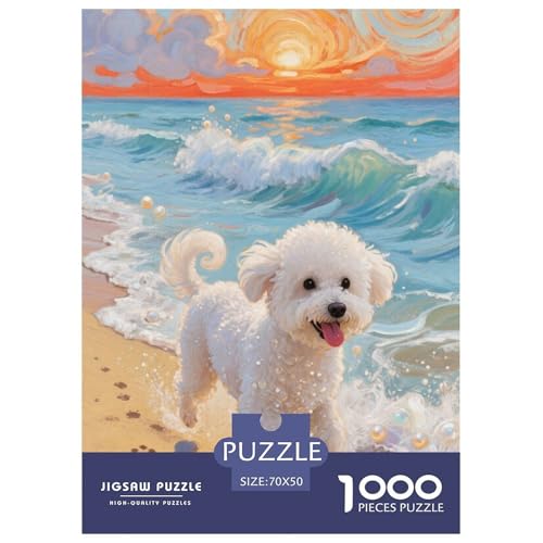 Bichon FriseJigsaw Puzzles for Adults 1000pcs Age 12+ for Adults FamilyPuzzle Game Beautiful Decoration for Women Gifts for Man70x50cm/1000pcs von LWBDSKCZO