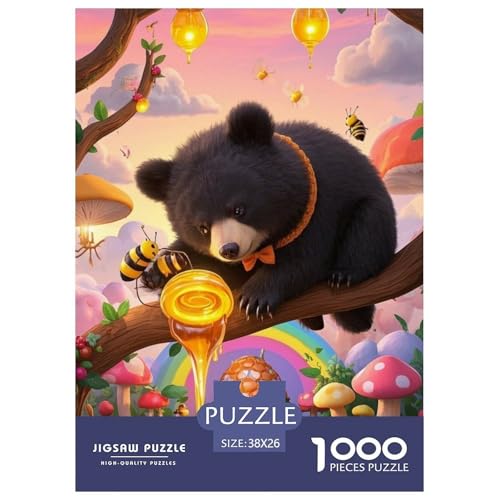 Black BearJigsaw Puzzles for Adults 1000 Piece Age 12+ for Adults Challenging & Brainteasing Beautiful Decoration for Women Gifts for Man38x26cm/1000pcs von LWBDSKCZO
