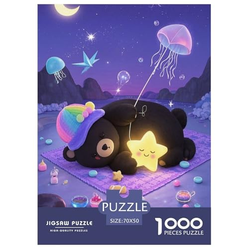 Black BearJigsaw Puzzles for Adults 1000pcs Age 12+ for Adults Challenging & Brainteasing Beautiful Decoration Birthday Gifts70x50cm/1000pcs von LWBDSKCZO
