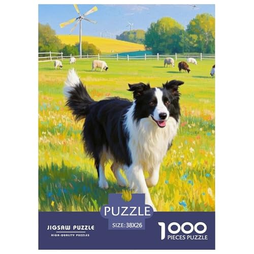 Border CollieJigsaw Puzzles for Adults 1000 Piece Age 12+ for Adults Educational Games Home Beautiful Decoration for Women Gifts for Man38x26cm/1000pcs von LWBDSKCZO
