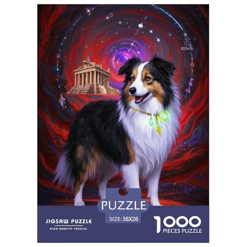 Border CollieJigsaw Puzzles for Adults 1000 Pieces Age 12+ for Adults Educational Games Home Beautiful Decoration Birthday Gifts38x26cm/1000pcs von LWBDSKCZO