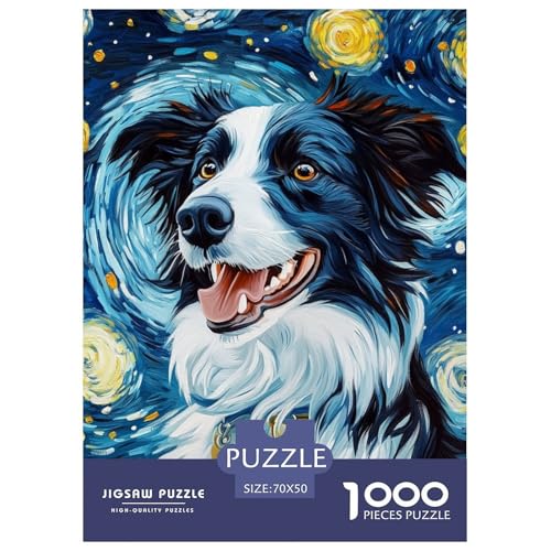 Border CollieJigsaw Puzzles for Adults 1000 Pieces Age 12+ for Adults Educational Games Home Beautiful Decoration for Aduits Kids70x50cm/1000pcs von LWBDSKCZO