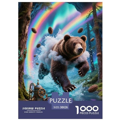 Brown BearJigsaw Puzzles for Adults 1000 Piece Age 12+ for Adults Educational Game Challenge Toy Beautiful Decoration for Aduits Kids38x26cm/1000pcs von LWBDSKCZO
