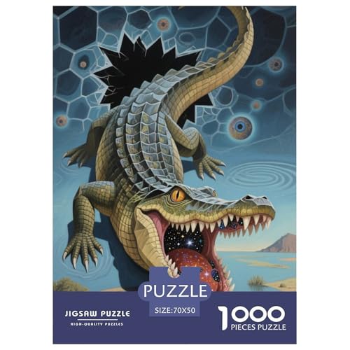 CrocodileJigsaw Puzzles for Adults 1000 Piece Age 12+ for Adults Challenging & Brainteasing Beautiful Decoration for Women Gifts for Man70x50cm/1000pcs von LWBDSKCZO