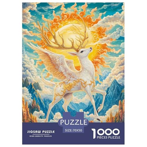 Deer GodJigsaw Puzzles for Adults 1000 Pieces Age 12+ for Adults Educational Game Challenge Toy Beautiful Decoration Birthday Gifts70x50cm/1000pcs von LWBDSKCZO