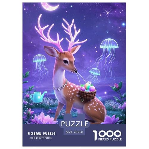 DeerJigsaw Puzzles for Adults 1000pcs Age 12+ for Adults Educational Game Challenge Toy Beautiful Decoration Birthday Gifts70x50cm/1000pcs von LWBDSKCZO