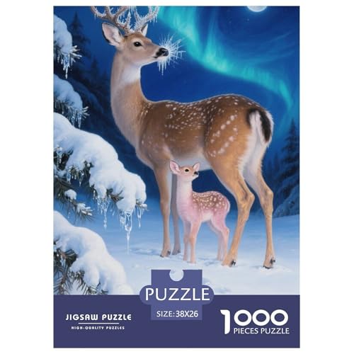 DeerJigsaw Puzzles for Adults 1000pcs Age 12+ for Adults Educational Games Home Beautiful Decoration for Aduits Kids38x26cm/1000pcs von LWBDSKCZO