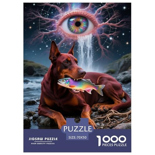 Doberman PinscherJigsaw Puzzles for Adults 1000 Piece Age 12+ for Adults Educational Games Home Beautiful Decoration Birthday Gifts70x50cm/1000pcs von LWBDSKCZO