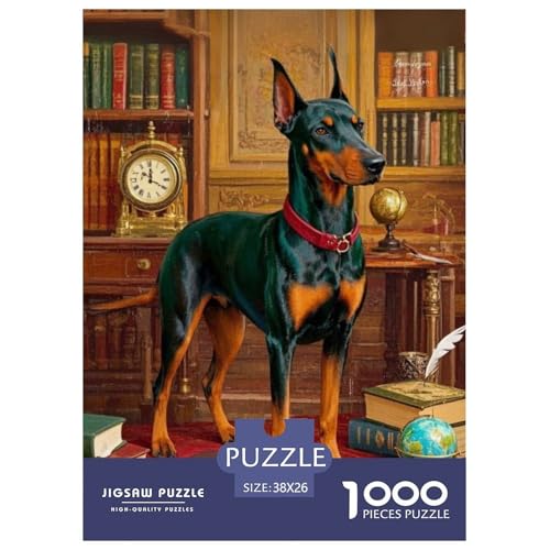 Doberman PinscherJigsaw Puzzles for Adults 1000 Pieces Age 12+ for Adults Educational Games Home Beautiful Decoration for Aduits Kids38x26cm/1000pcs von LWBDSKCZO
