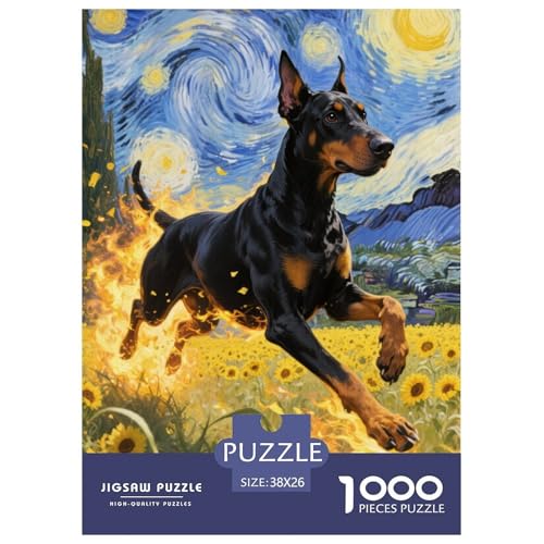 Doberman PinscherJigsaw Puzzles for Adults 1000pcs Age 12+ for Adults Educational Games Home Beautiful Decoration Birthday Gifts38x26cm/1000pcs von LWBDSKCZO