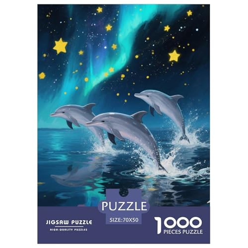 DolphinJigsaw Puzzles for Adults 1000 Pieces Age 12+ for Adults Educational Games Home Beautiful Decoration Birthday Gifts70x50cm/1000pcs von LWBDSKCZO