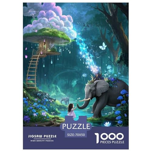 ElephantJigsaw Puzzles for Adults 1000 Pieces Age 12+ for Adults FamilyPuzzle Game Beautiful Decoration Birthday Gifts70x50cm/1000pcs von LWBDSKCZO