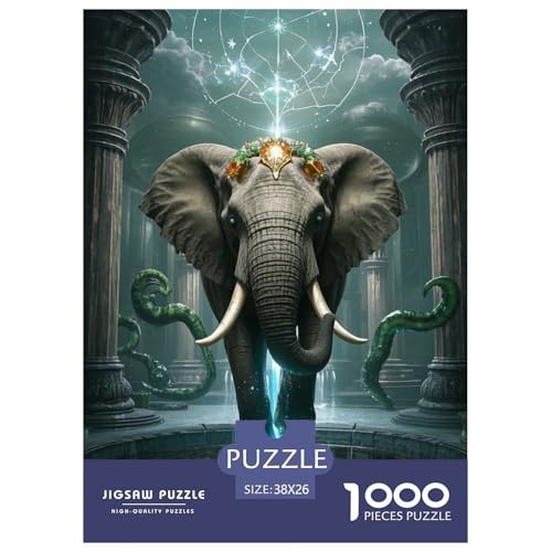 ElephantJigsaw Puzzles for Adults 1000pcs Age 12+ for Adults Educational Game Challenge Toy Beautiful Decoration Birthday Gifts38x26cm/1000pcs von LWBDSKCZO
