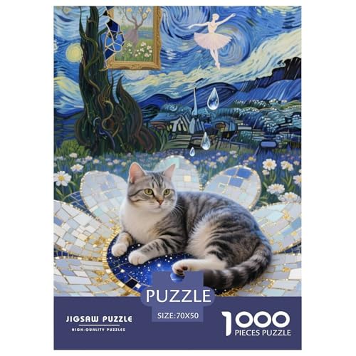 European ShorthairJigsaw Puzzles for Adults 1000 Piece Age 12+ for Adults Educational Game Challenge Toy Beautiful Decoration for Women Gifts for Man70x50cm/1000pcs von LWBDSKCZO