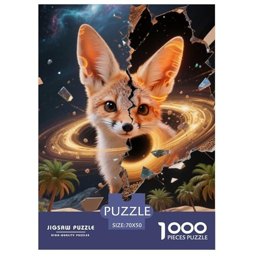Fennec FoxJigsaw Puzzles for Adults 1000pcs Age 12+ for Adults Educational Game Challenge Toy Beautiful Decoration Birthday Gifts70x50cm/1000pcs von LWBDSKCZO