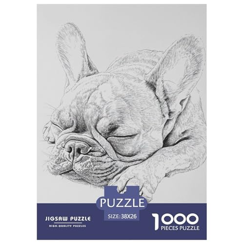 French BULLDOGJigsaw Puzzles for Adults 1000pcs Age 12+ for Adults Educational Game Challenge Toy Beautiful Decoration for Women Gifts for Man38x26cm/1000pcs von LWBDSKCZO