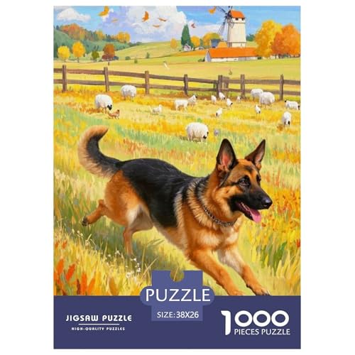 German ShepherdJigsaw Puzzles for Adults 1000pcs Age 12+ for Adults Educational Game Challenge Toy Beautiful Decoration for Women Gifts for Man38x26cm/1000pcs von LWBDSKCZO
