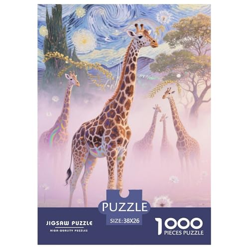 GiraffeJigsaw Puzzles for Adults 1000pcs Age 12+ for Adults Educational Games Home Beautiful Decoration for Aduits Kids38x26cm/1000pcs von LWBDSKCZO