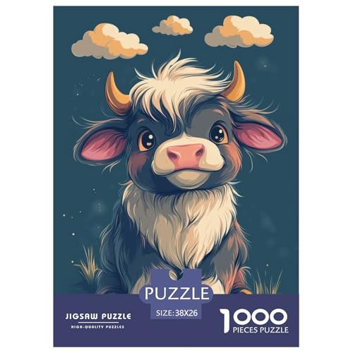 Highland CattleJigsaw Puzzles for Adults 1000 Piece Age 12+ for Adults Educational Game Challenge Toy Beautiful Decoration for Women Gifts for Man38x26cm/1000pcs von LWBDSKCZO