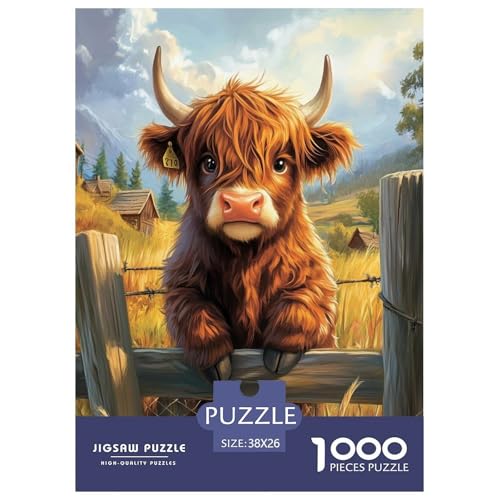 Highland CattleJigsaw Puzzles for Adults 1000 Piece Age 12+ for Adults FamilyPuzzle Game Beautiful Decoration Birthday Gifts38x26cm/1000pcs von LWBDSKCZO