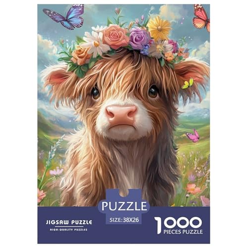 Highland CowJigsaw Puzzles for Adults 1000pcs Age 12+ for Adults Educational Games Home Beautiful Decoration for Women Gifts for Man38x26cm/1000pcs von LWBDSKCZO