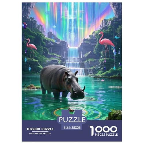 HippopotamusJigsaw Puzzles for Adults 1000pcs Age 12+ for Adults Challenge HighDifficulty Beautiful Decoration for Women Gifts for Man38x26cm/1000pcs von LWBDSKCZO