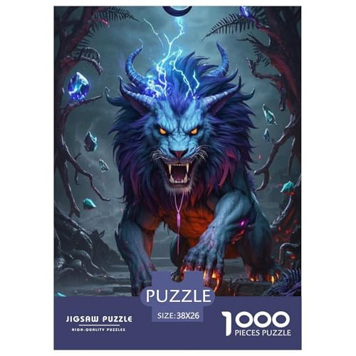 LionJigsaw Puzzles for Adults 1000 Piece Age 12+ for Adults Educational Game Challenge Toy Beautiful Decoration Birthday Gifts38x26cm/1000pcs von LWBDSKCZO
