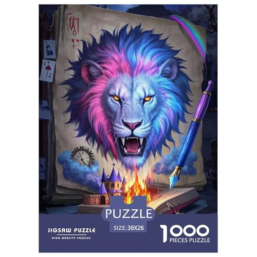 LionJigsaw Puzzles for Adults 1000 Piece Age 12+ for Adults Educational Game Challenge Toy Beautiful Decoration Birthday Gifts38x26cm/1000pcs von LWBDSKCZO