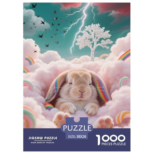 Lop-Eared RabbitJigsaw Puzzle for Adults 1000pcs Age 12+ for Adults Challenging & Brainteasing Beautiful Decoration for Aduits Kids38x26cm/1000pcs von LWBDSKCZO