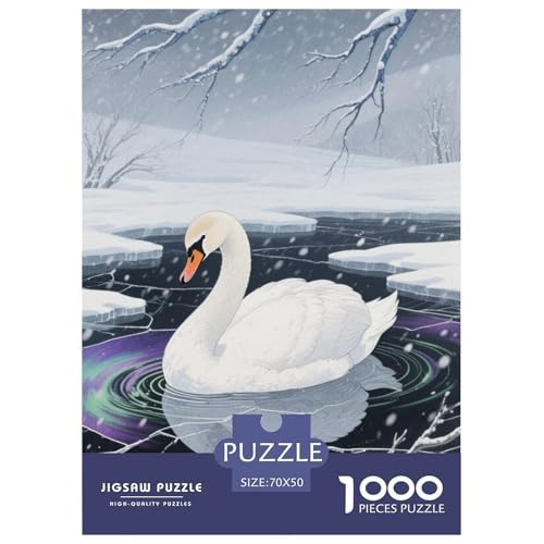 Mute SwanJigsaw Puzzles for Adults 1000 Pieces Age 12+ for Adults Educational Game Challenge Toy Beautiful Decoration for Women Gifts for Man70x50cm/1000pcs von LWBDSKCZO