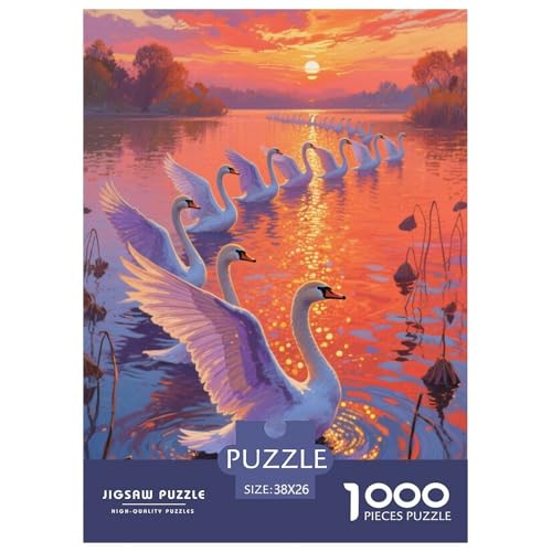 Mute SwanJigsaw Puzzles for Adults 1000pcs Age 12+ for Adults Challenging & Brainteasing Beautiful Decoration for Aduits Kids38x26cm/1000pcs von LWBDSKCZO
