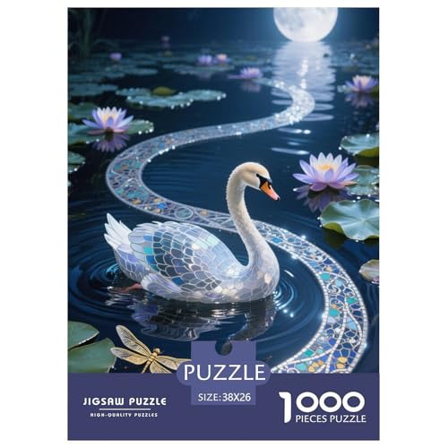 Mute SwanJigsaw Puzzles for Adults 1000pcs Age 12+ for Adults Educational Game Challenge Toy Beautiful Decoration for Women Gifts for Man38x26cm/1000pcs von LWBDSKCZO