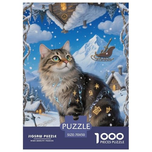 Norwegian Forest CatJigsaw Puzzles for Adults 1000 Pieces Age 12+ for Adults Educational Game Challenge Toy Beautiful Decoration Birthday Gifts70x50cm/1000pcs von LWBDSKCZO