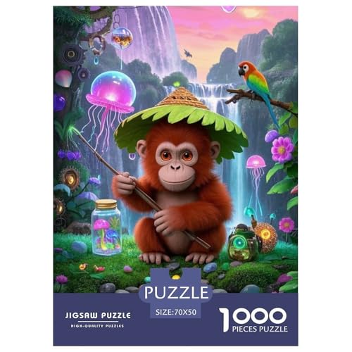 OrangutanJigsaw Puzzles for Adults 1000pcs Age 12+ for Adults Challenging & Brainteasing Beautiful Decoration for Women Gifts for Man70x50cm/1000pcs von LWBDSKCZO