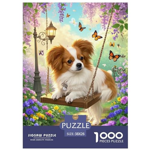 Papillon PuppyJigsaw Puzzles for Adults 1000 Pieces Age 12+ for Adults Challenge HighDifficulty Beautiful Decoration for Women Gifts for Man38x26cm/1000pcs von LWBDSKCZO