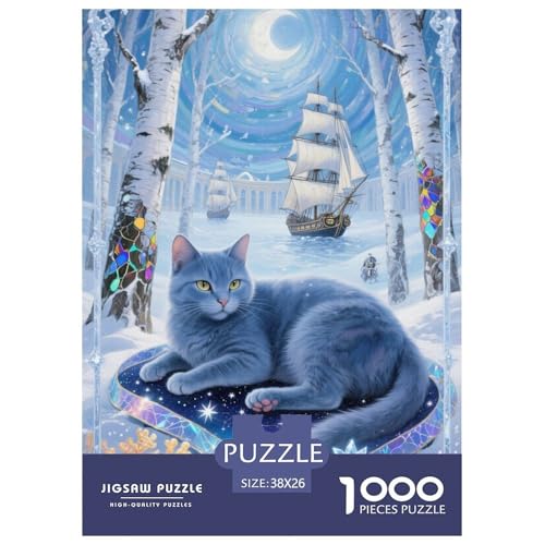 Russian BlueJigsaw Puzzles for Adults 1000 Piece Age 12+ for Adults Educational Game Challenge Toy Beautiful Decoration for Women Gifts for Man38x26cm/1000pcs von LWBDSKCZO