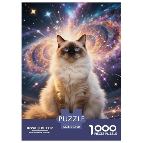 Sacré De BIRMANieJigsaw Puzzles for Adults 1000pcs Age 12+ for Adults Educational Game Challenge Toy Beautiful Decoration for Aduits Kids70x50cm/1000pcs von LWBDSKCZO