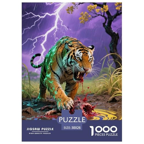 TigerJigsaw Puzzle for Adults 1000pcs Age 12+ for Adults Challenge HighDifficulty Beautiful Decoration for Aduits Kids38x26cm/1000pcs von LWBDSKCZO
