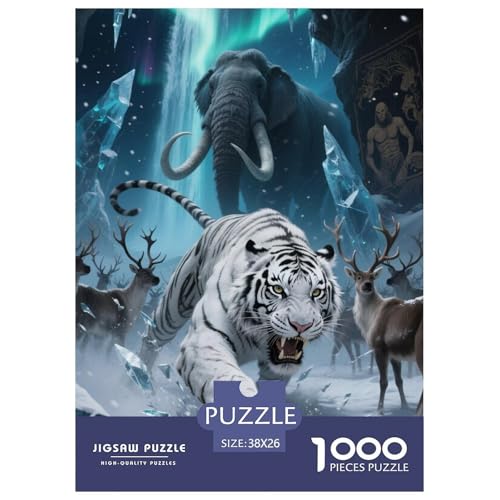 TigerJigsaw Puzzles for Adults 1000 Piece Age 12+ for Adults Educational Game Challenge Toy Beautiful Decoration for Aduits Kids38x26cm/1000pcs von LWBDSKCZO