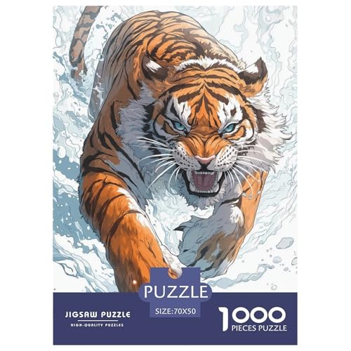 TigerJigsaw Puzzles for Adults 1000 Piece Age 12+ for Adults FamilyPuzzle Game Beautiful Decoration for Aduits Kids70x50cm/1000pcs von LWBDSKCZO