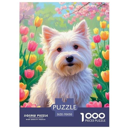 West Highland White TerrierJigsaw Puzzles for Adults 1000 Piece Age 12+ for Adults Educational Game Challenge Toy Beautiful Decoration for Women Gifts for Man70x50cm/1000pcs von LWBDSKCZO