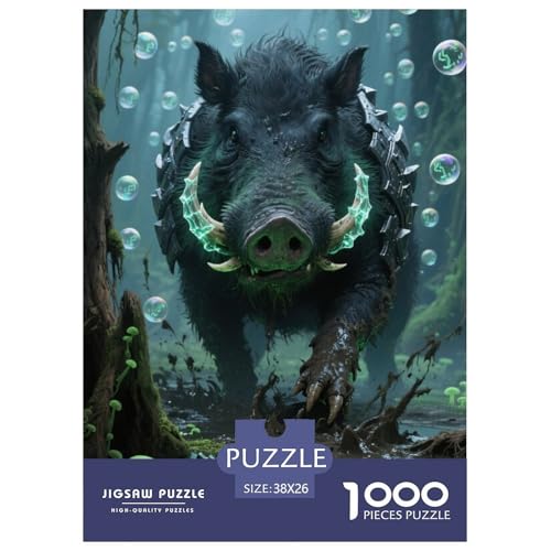 Wild BoarJigsaw Puzzles for Adults 1000 Pieces Age 12+ for Adults Challenge HighDifficulty Beautiful Decoration for Women Gifts for Man38x26cm/1000pcs von LWBDSKCZO