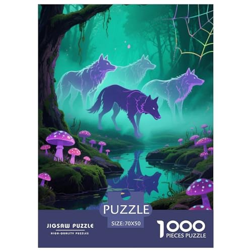 WolfJigsaw Puzzles for Adults 1000 Piece Age 12+ for Adults FamilyPuzzle Game Beautiful Decoration Birthday Gifts70x50cm/1000pcs von LWBDSKCZO