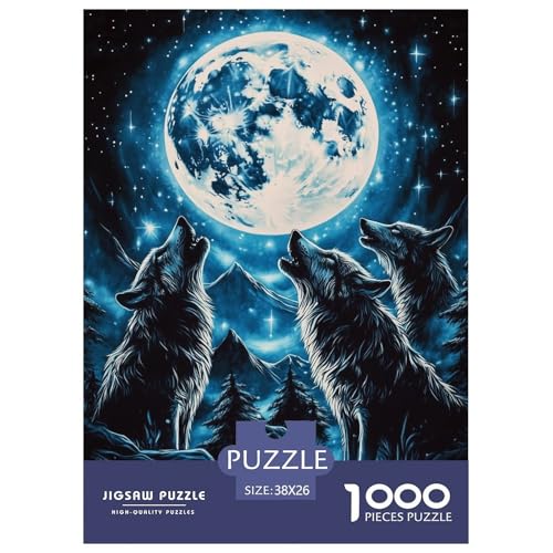 WolfJigsaw Puzzles for Adults 1000pcs Age 12+ for Adults Educational Game Challenge Toy Beautiful Decoration Birthday Gifts38x26cm/1000pcs von LWBDSKCZO